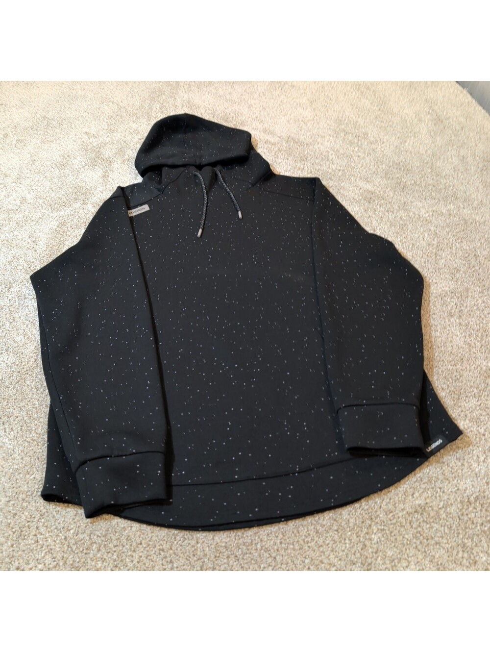 Legends Black Hoodie with White Speckle Pattern, XL